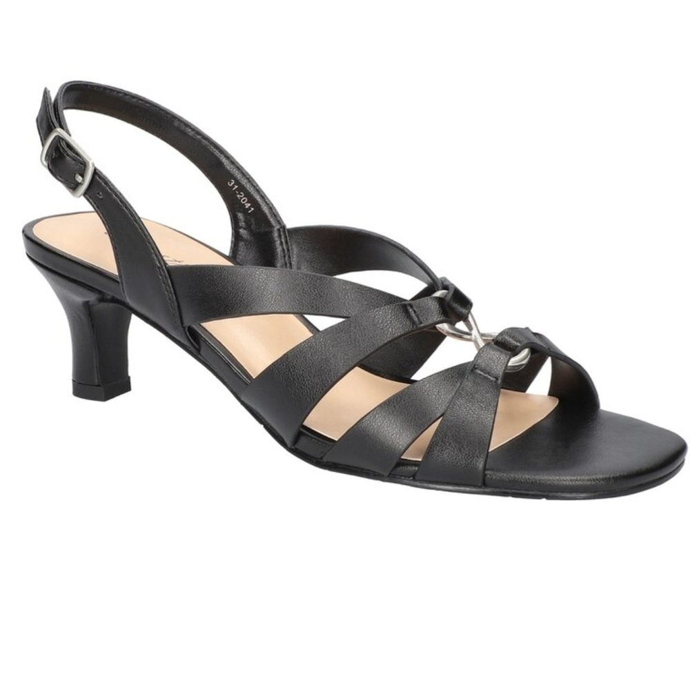 Easy Street Zazie Strappy Black Women's Sandals Womens Size 6 Wide